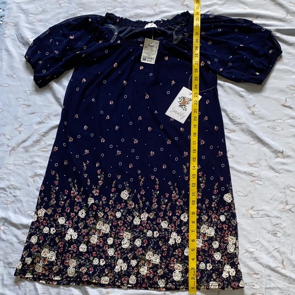 Navy Floral Midi Dress - Picture 10 of 10
